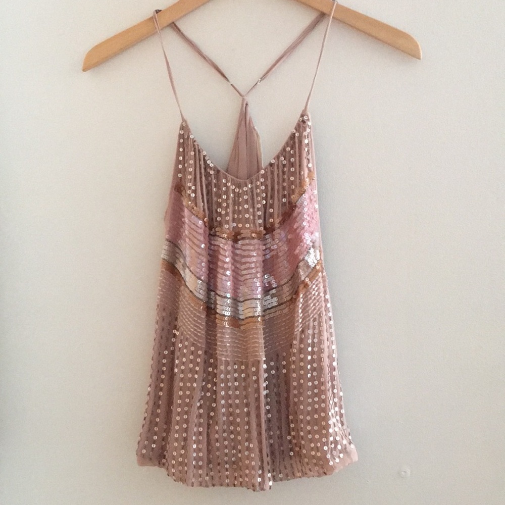 Chelsea Flower sequin top sz Xs